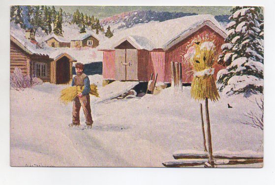 Alf. Johansen Mann med kornnek småformat brukt 1916
