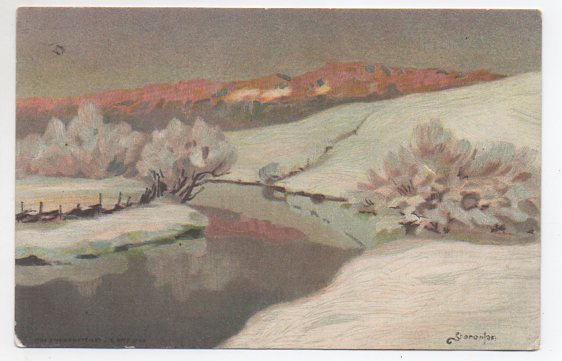 Stenersen Elv i vinterlandskap småformat brukt 1907
