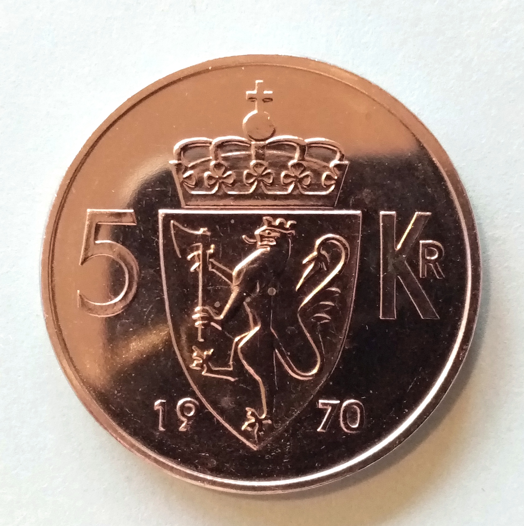 Norge - 5 Kroner 1970.