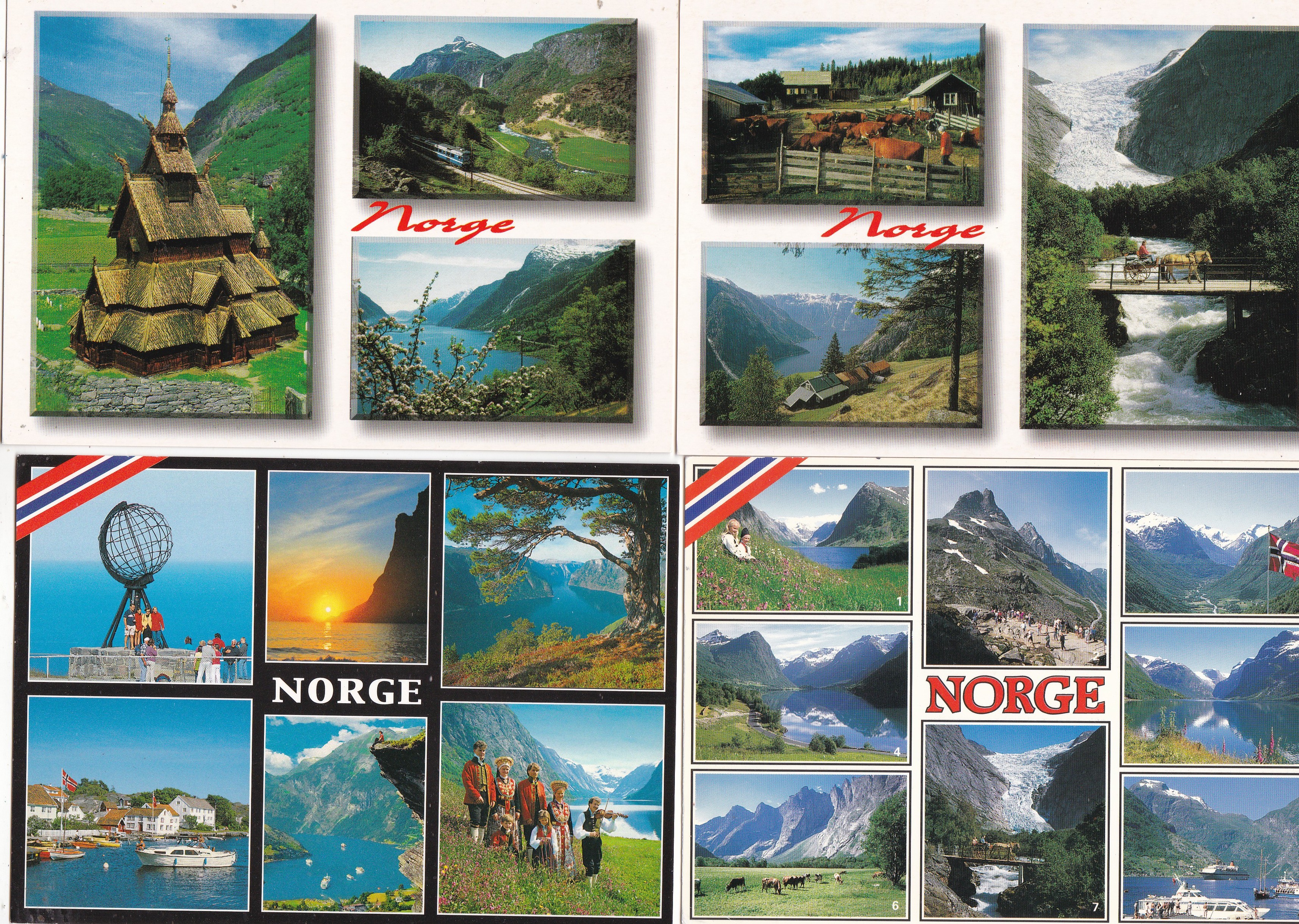 Norge: 4 forskjellige kort