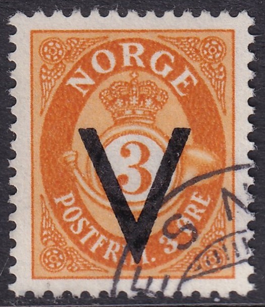 Nk 263 3-øre V-merke med vannmerke