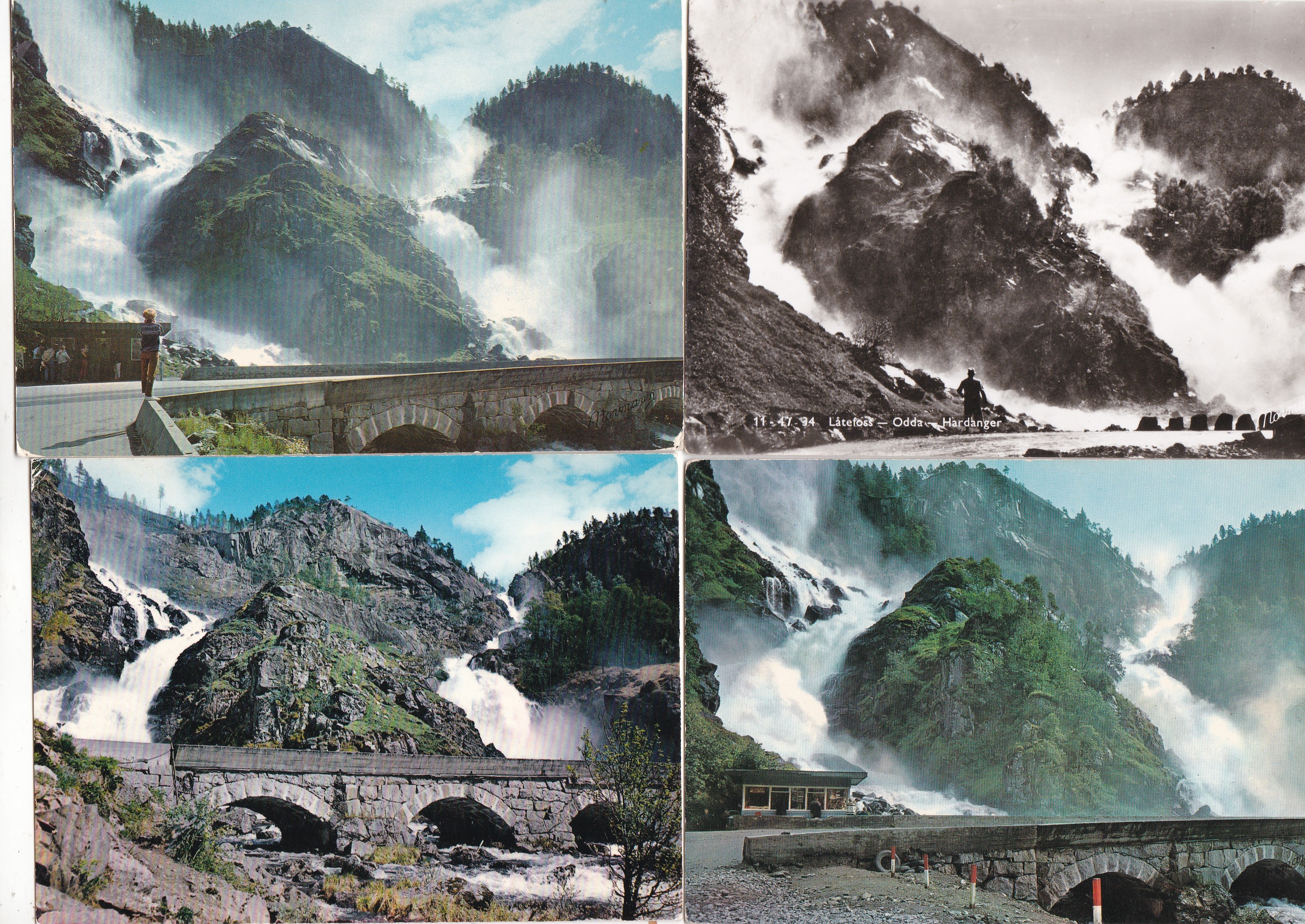 Låtefoss, Hardanger: 4 forskjellige kort
