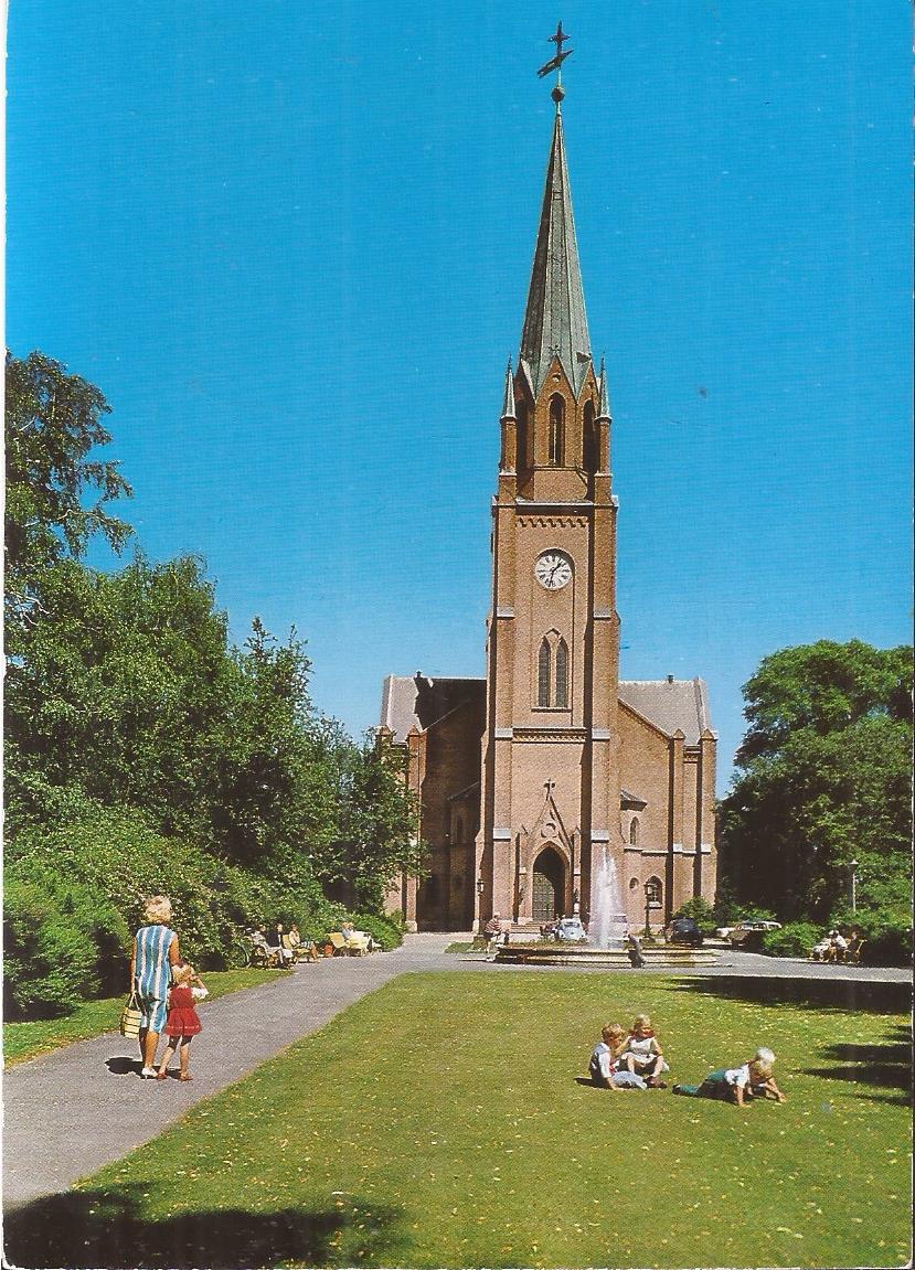 Postkort - Vestsiden kirke Fredrikstad