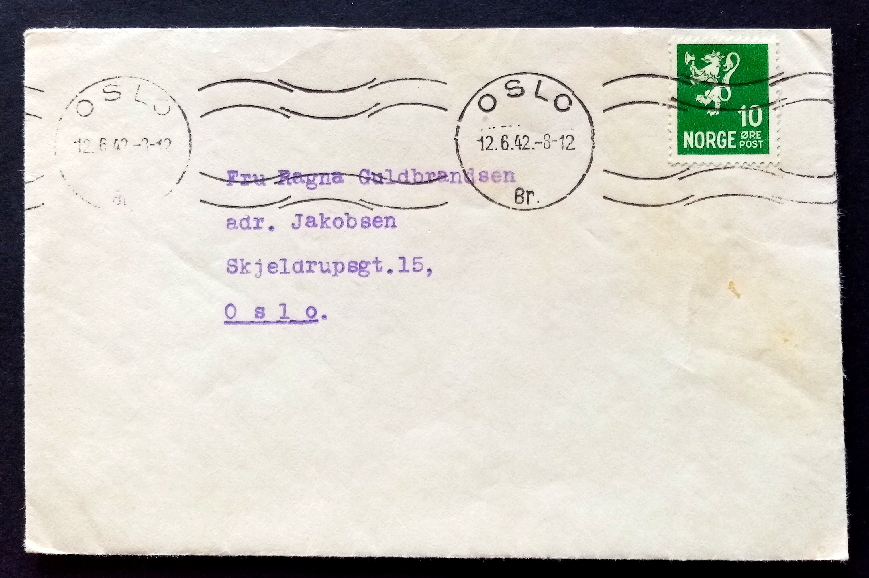 Brev - OSLO. 12.6.42.