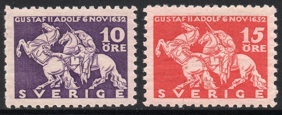Sverige Afa: 217B+218B - Kong Gustaf II Adolfs død **