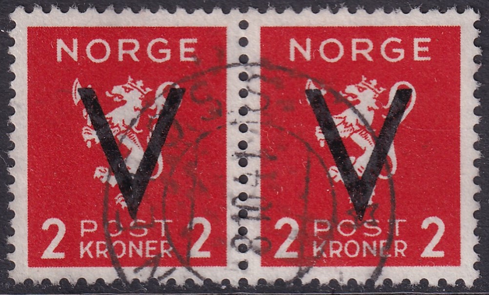 Nk 291 2 kr V-merke uten vannmerke 1941