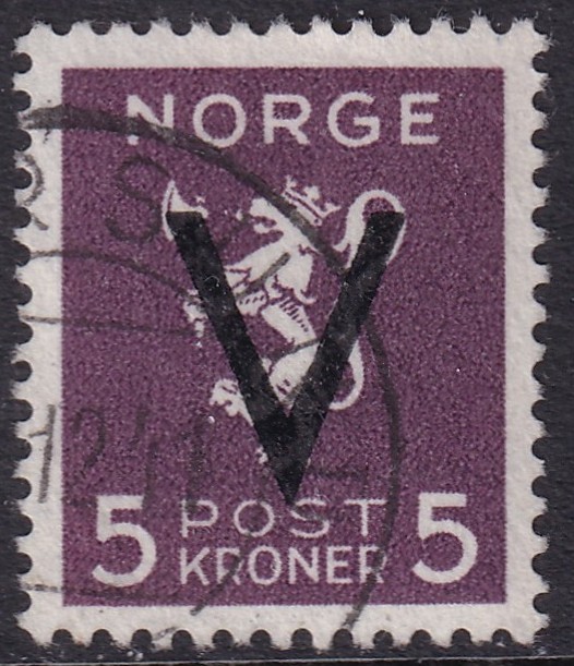 Nk 292 5 kr V-merke uten vannmerke 1941