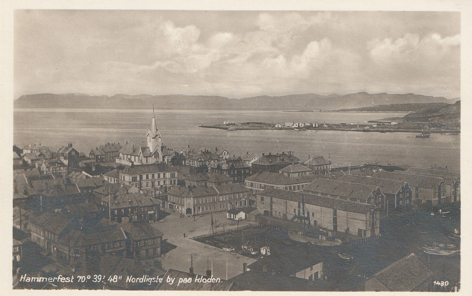 Gammelt kort fra Hammerfest . Hagen 1430 Små