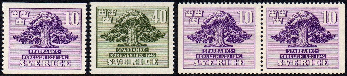 Sverige Afa: 322+323+par - Sparekassene 125 år **