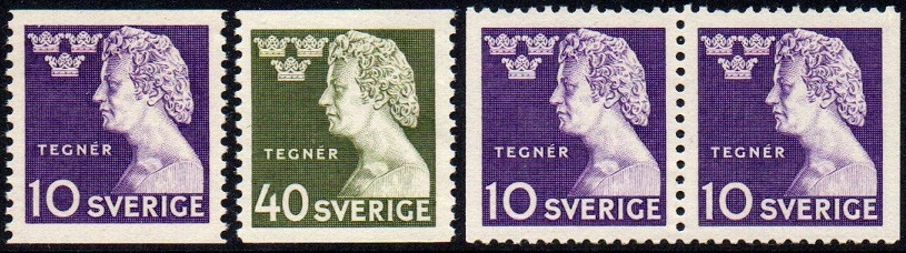 Sverige Afa: 329+330+par - 100 år for Esaias Tegnèrs død **