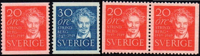 Sverige Afa: 352+353 + par - August Strindberg 100 år **