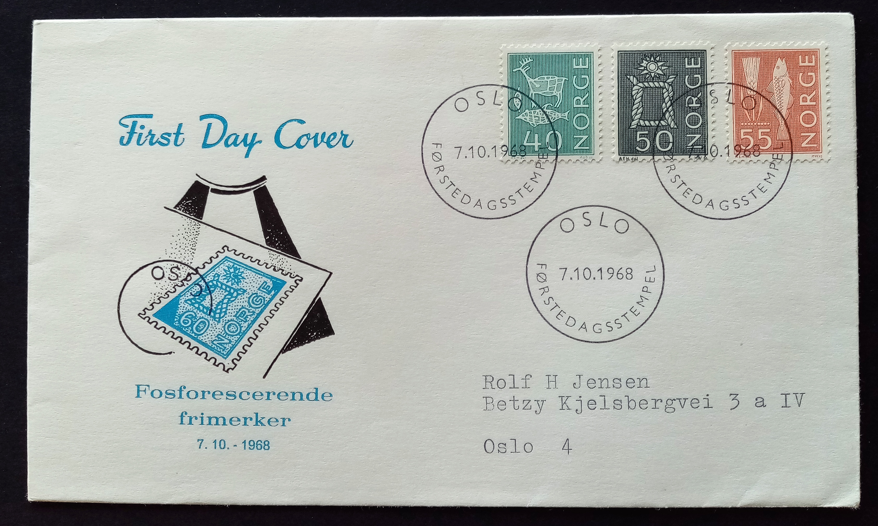 Norge - FDC - 610 - 12. 40,50,55øre. (7.10.1968)