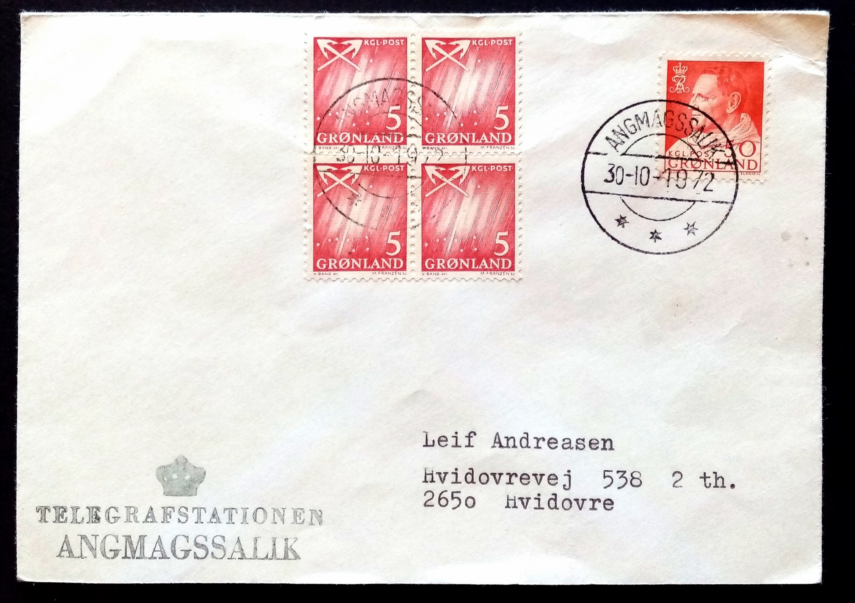 Grønland - Telegrafstationen ANGMAGSSALIK. 30.10.1972.