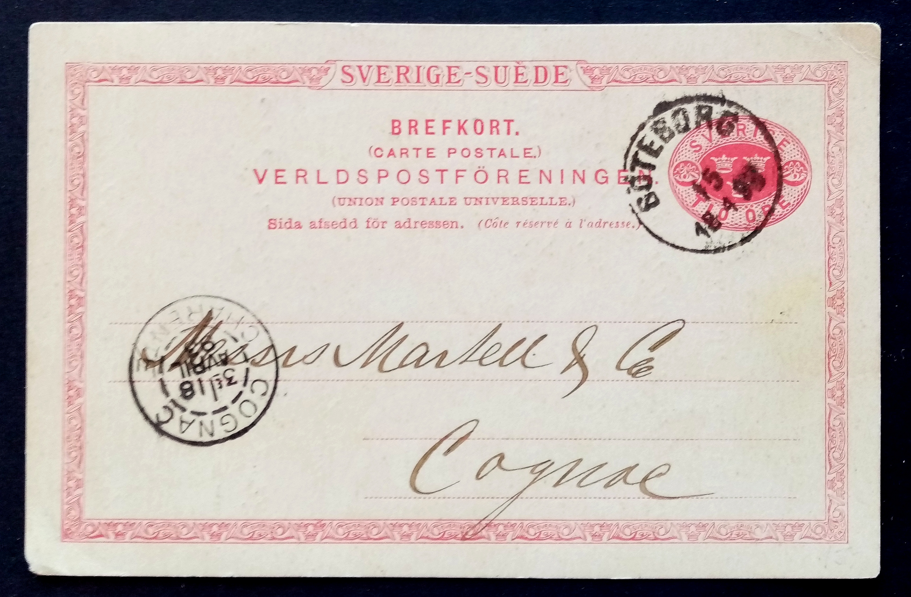 Sverige - Postcard - GØTEBORG. 18.4.1893