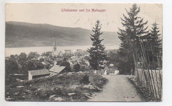 Lillehammer oversikt småformat brukt 1906