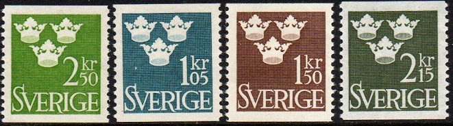 Sverige Afa: 481+498+499+503 - Tre Kronor **