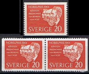 Sverige Afa: 488+par - Nobelprisvinnere 1901 **