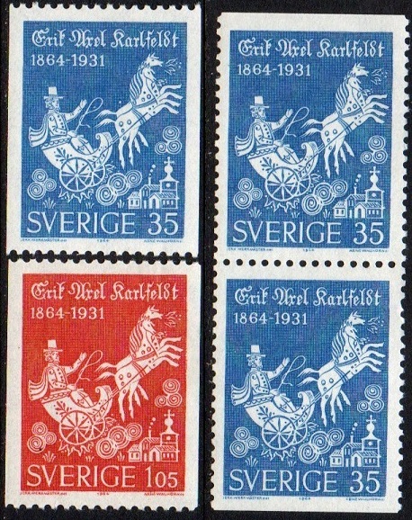 Sverige Afa: 521-22 + par - Erik Axel Karlfeldt 100 år **