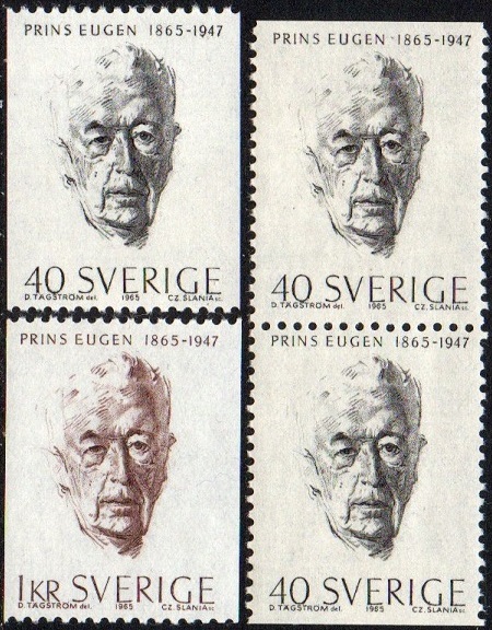 Sverige Afa: 542-43 + par - Prins Eugen død 100 år **