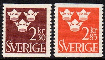 Sverige Afa: 544+545 - Tre Kronor **