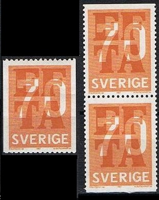 Sverige Afa: 579 + par - EFTA **