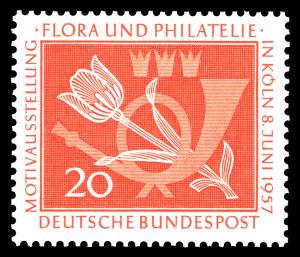 BRD 1957. Michel # 254. Filateli. Postfriskt merke