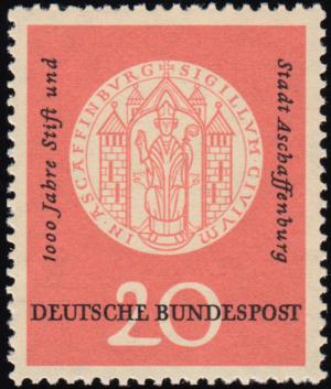 BRD 1957. Michel # 255. Aschaffenburg. Postfriskt merke