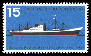 BRD 1957. Michel # 257.  Tysk shipping. Postfriskt merke