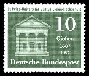 BRD 1957. Michel # 258.  Justus Liebig Universitet. Postfriskt merke