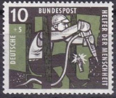 BRD 1957. Michel # 271. Gruvedrift. 10 pf.  Postfriskt merke