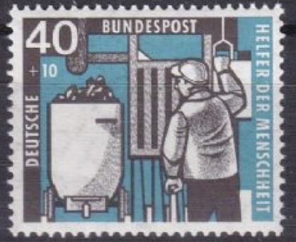 BRD 1957. Michel # 273. Gruvedrift. 40 pf.  Postfriskt merke