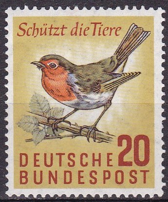 BRD 1957. Michel # 275. Naturvern. 20 pf.  Postfriskt merke