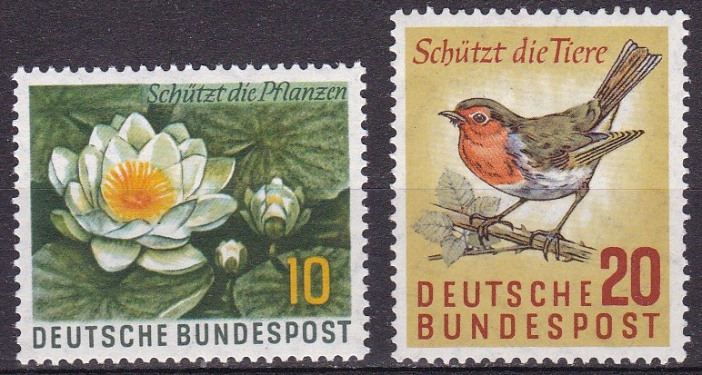 BRD 1957. Michel # 274. 275. Naturvern.  Postfrisk serie