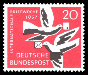 BRD 1957. Michel # 276. Brevskriving. Postfriskt merke