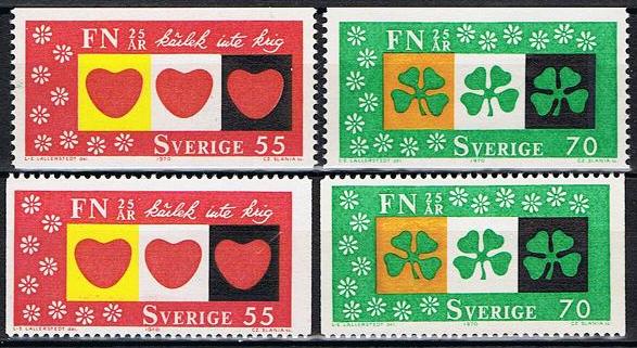 Sverige Afa: 696-97+966A-97A - FN 25 år **