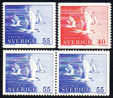 Sverige Afa: 710-11 + par - Flyktning 71 **