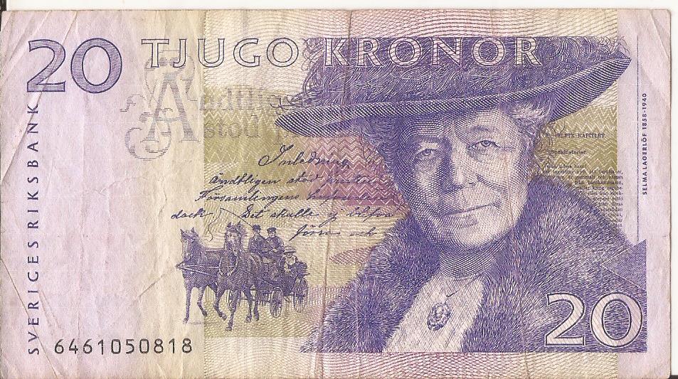 Pengeseddel - 20 kronor Sverige