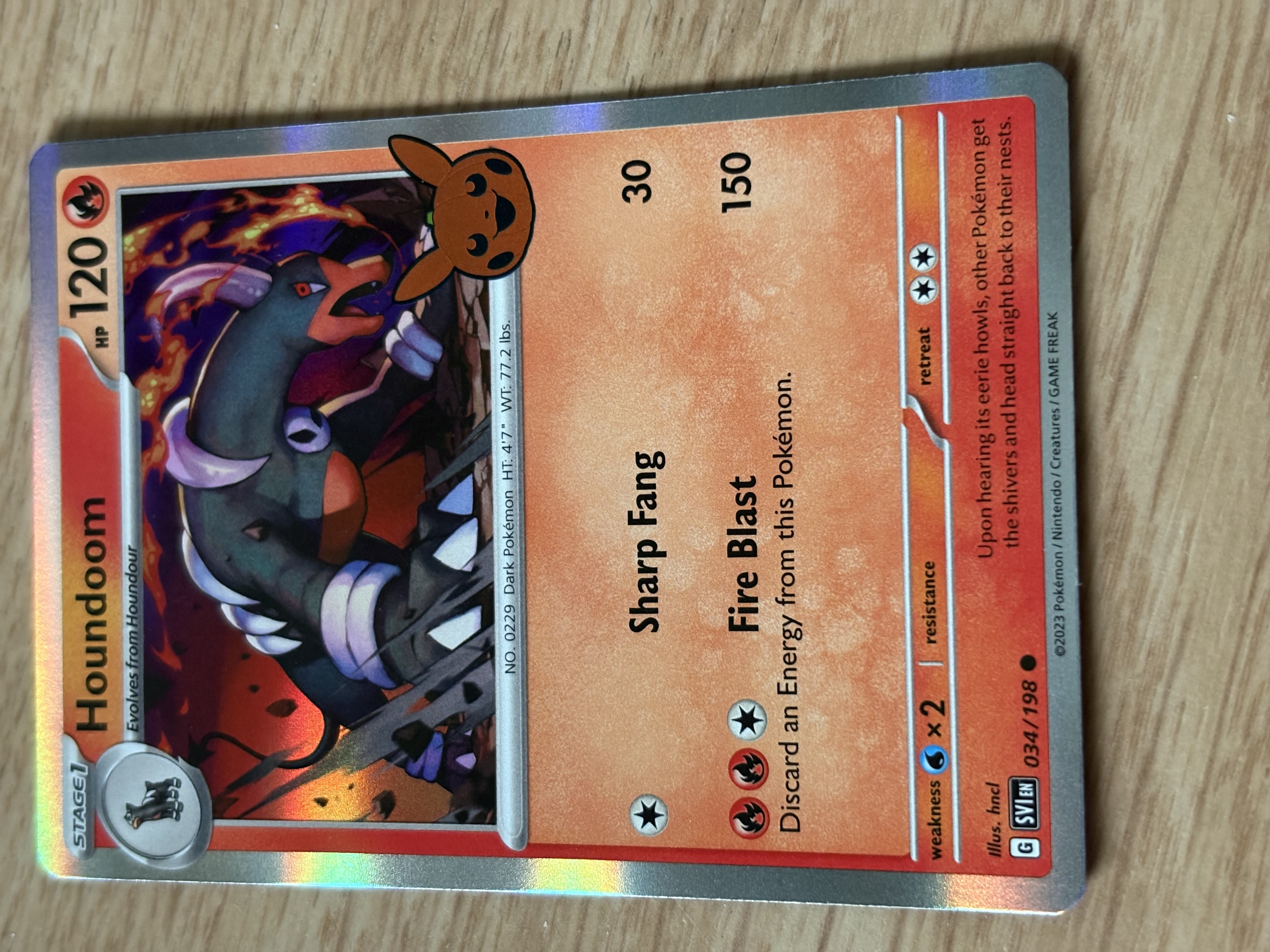 Houndoom - 2023 - HP 120 - 034/198 - V
