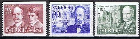 Sverige Afa: 938-40 - Nobelprisvinnere 1915 **
