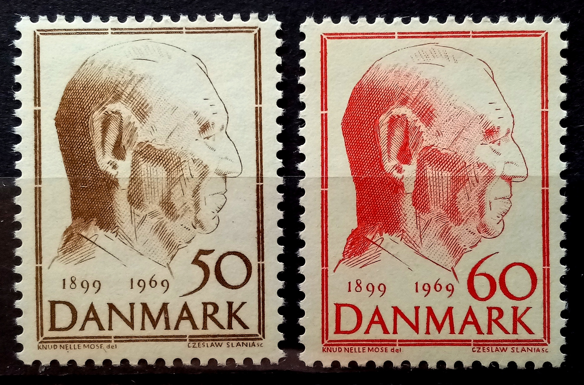 Danmark - Afa 480-81. Kong Frederik IX 70 - års fødseldag. (1969)**
