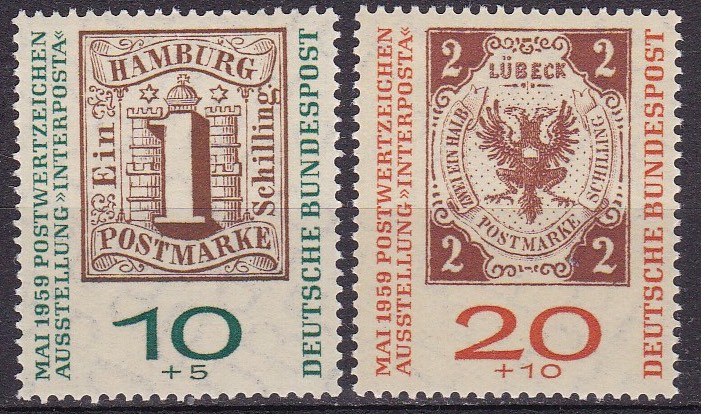 BRD 1959. Michel 310-311. Interposta. Postfrisk serie