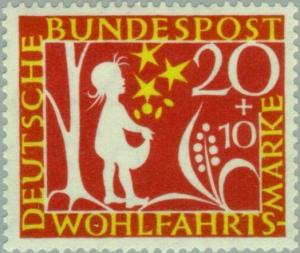 BRD 1959. Michel # 323. Brødrene Grimm. 20 pf. Postfriskt merke