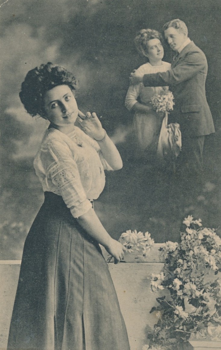 Bilde med og uten mann, datert 1912  (5837)