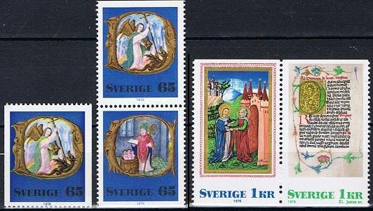 Sverige Afa: 974-77 - Julefrimerker 1976 **