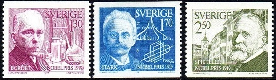 Sverige Afa: 1092-94 - Nobelprisvinnere 1919 **