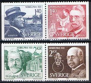 Sverige Afa: 1133-36 - Nobelprisvinnere 1920 **