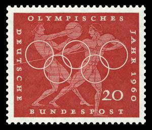 BRD 1960. Michel # 334. OL-serie, 20 pf.  Postfriskt merke