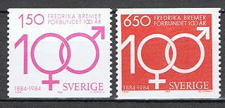 Sverige Afa: 1280-81 - Fredrika Bremer Förbundet 100 år **
