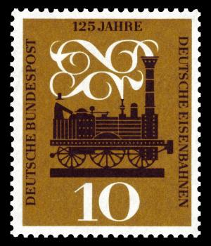 BRD 1960. Michel # 345. Jernbanejubileum. Postfriskt merke