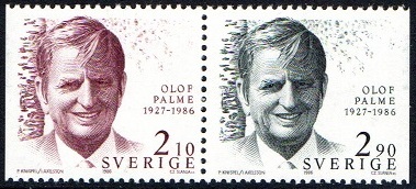 Sverige Afa: 1368Cv&1369Ch - Olof Palme minneutgave **
